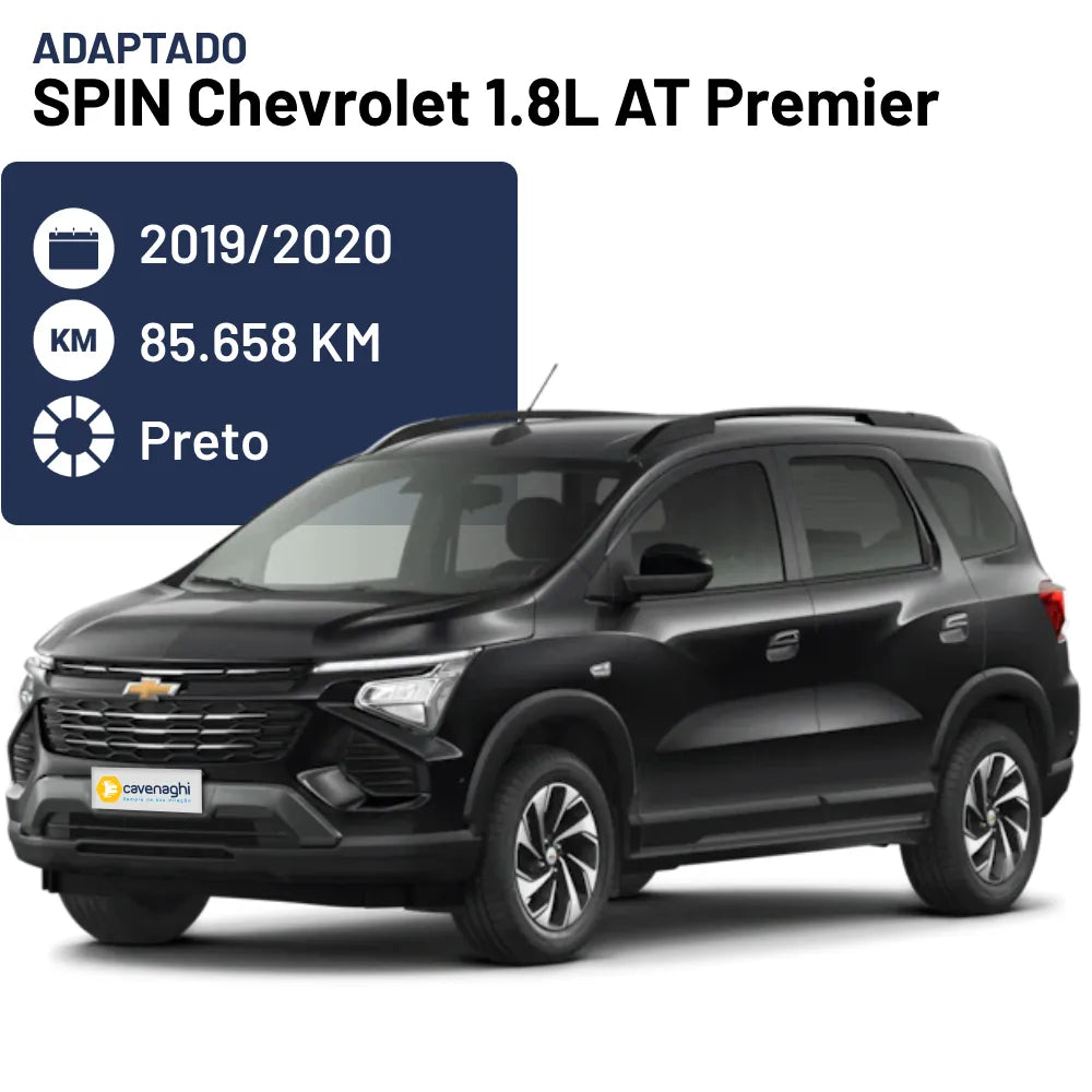 Spin Chevrolet 1.8L AT Premier 2019/2020 Preto - Adaptado Cavenaghi